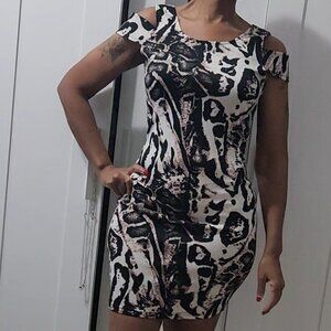 Nicki Minaj Off Shoulder Animal Print Mini Dress Size S